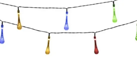 * Outdoor Lighting|Best Deal Patriot Lighting® 15′ 9″ 20-Light Droplet Solar-Powered Led String Light
