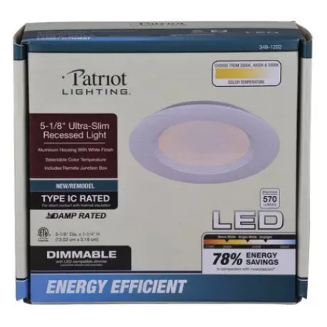 * Indoor Lighting|Best Deal Patriot Lighting® 4″ 60W Equivalent Dimmable Integrated Led Ultra-Thin Downlight