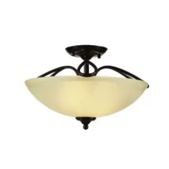 * Indoor Lighting|Best Deal Patriot Lighting® Emily Aged Bronze 2-Light Semi-Flush Mount Ceiling Light