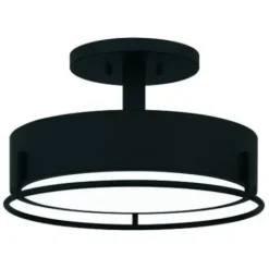 * Indoor Lighting|Best Deal Patriot Lighting® Devak Matte Black Integrated Led Semi-Flush Mount Ceiling Light