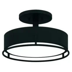 * Indoor Lighting|Best Deal Patriot Lighting® Devak Matte Black Integrated Led Semi-Flush Mount Ceiling Light