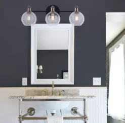 * Indoor Lighting|Best Deal Patriot Lighting® Karris Matte Black & Gold 3-Light Vanity Light