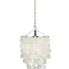 * Indoor Lighting|Best Pirce Patriot Lighting® Elsa Capiz Shell Satin Nickel Pendant