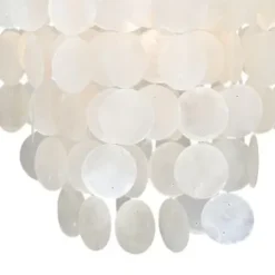 * Indoor Lighting|Best Pirce Patriot Lighting® Elsa Capiz Shell Satin Nickel Pendant