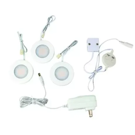 * Indoor Lighting|Best Pirce Patriot Lighting® Integrated Led White Plug-In Under Cabinet Puck Light – 3 Pack