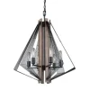 * Indoor Lighting|Best Pirce Patriot Lighting® Rochester 6-Light Black Iron & Brunished Oak Chandelier