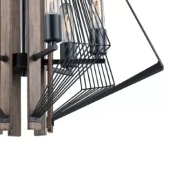* Indoor Lighting|Best Pirce Patriot Lighting® Rochester 6-Light Black Iron & Brunished Oak Chandelier