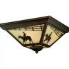 * Indoor Lighting|Best Pirce Patriot Lighting® Cowboy Burnished Bronze 3-Light Flush Mount Ceiling Light
