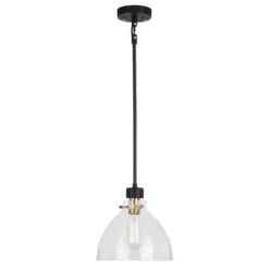 * Indoor Lighting|Best Pirce Patriot Lighting® Kenzie Matte Black & Gold 1-Light Pendant