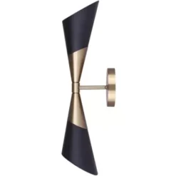 * Indoor Lighting|Best Pirce Patriot Lighting® Gladen Matte Black & Gold 2-Light Indoor Wall Light