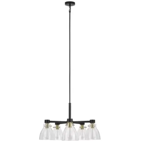 * Indoor Lighting|Best Pirce Patriot Lighting® Kenzie Matte Black & Gold 5-Light Chandelier