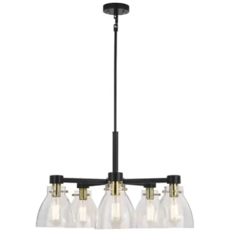* Indoor Lighting|Best Pirce Patriot Lighting® Kenzie Matte Black & Gold 5-Light Chandelier