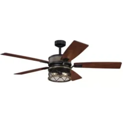 * Ceiling Fans|Best Pirce Patriot Lighting® Elegant Home Bodhi 56″ Black & Replica Wood Indoor Led Ceiling Fan