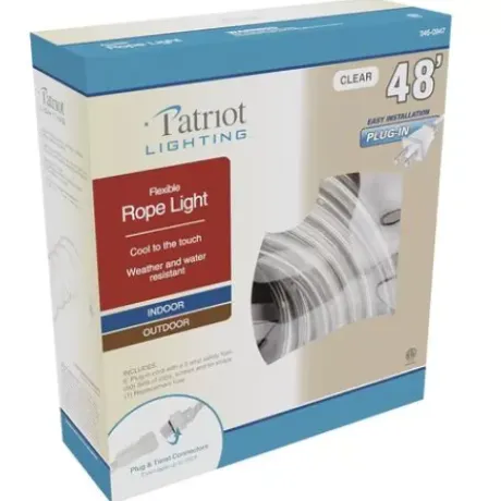 * Outdoor Lighting|Best Pirce Patriot Lighting® 48′ Plug-In Clear Incandescent Rope Light