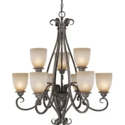 * Indoor Lighting|Best Reviews Of Patriot Lighting® Mont Blanc 9-Light Aztec Bronze Chandelier