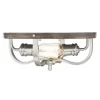 * Indoor Lighting|Best Reviews Of Patriot Lighting® Waverly Satin Nickel & Wood 2-Light Flush Mount Ceiling Light