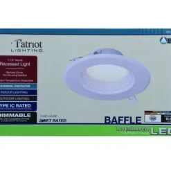 * Indoor Lighting|Best Reviews Of Patriot Lighting® 6″ Integrated Led Deep Baffle Ultra-Thin Recessed Downlight