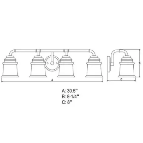 * Indoor Lighting|Best Reviews Of Patriot Lighting® Toledo Satin Nickel 4 Light Vanity Light