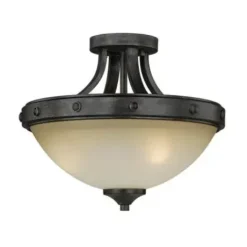 * Indoor Lighting|Best Reviews Of Patriot Lighting® Lancaster Black Walnut 2-Light Semi-Flush Mount Ceiling Light