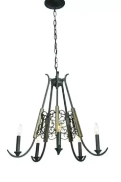 * Indoor Lighting|Best Sale Patriot Lighting® Seraphina Weatherd Zinc 5-Light Chandelier
