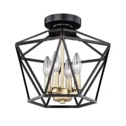 * Indoor Lighting|Best Sale Patriot Lighting® Roma Noble Bronze & Natural Brass 4-Light Semi-Flush Mount Ceiling Light