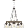 * Indoor Lighting|Best Sale Patriot Lighting® Elegant Home Astaria 5-Light Matte Black & Faux Wood Chandelier