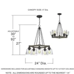 * Indoor Lighting|Best Sale Patriot Lighting® Elegant Home Astaria 5-Light Matte Black & Faux Wood Chandelier