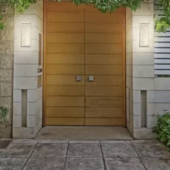 * Outdoor Lighting|Best Sale Patriot Lighting® Paradiso Satin Nickel Integrated Led Outdoor Wall Light