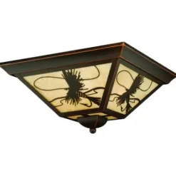 * Outdoor Lighting|Best Sale Patriot Lighting® Fly Fish Burnished Bronze Outdoor Flush Mount Ceiling Light