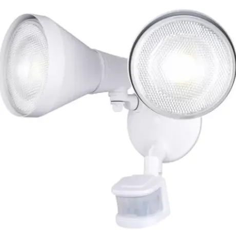 * Outdoor Lighting|Best Sale Patriot Lighting® Dualux White Dual Head Motion Sensor Outdoor Security Flood Light