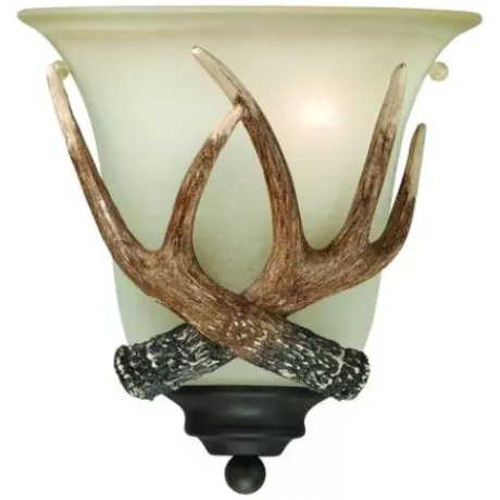 * Indoor Lighting|Best Sale Patriot Lighting® Antler 1-Light Black Walnut Indoor Wall Light