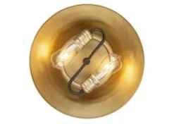 * Indoor Lighting|Best Sale Patriot Lighting® Kenneth Black & Gold 2-Light Flush Mount Ceiling Light
