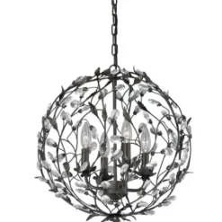 * Indoor Lighting|Brand New Patriot Lighting® Trellis Architectural Bronze With Gold Accent 4-Light Pendant