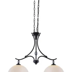 * Indoor Lighting|Brand New Patriot Lighting® Chantelle Matte Black 2-Light Island Light