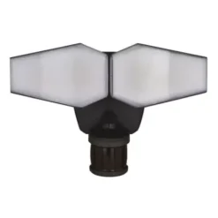 * Outdoor Lighting|Brand New Patriot Lighting® Dualux Bronze Led Dual Head Motion Sensor Link Outdoor Security Flood Light