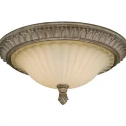 * Indoor Lighting|Brand New Patriot Lighting® Avenant French Bronze 3 Light Flush Mount Ceiling Light