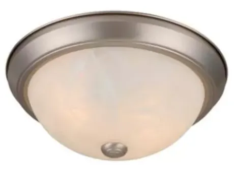 * Indoor Lighting|Brand New Patriot Lighting® Brushed Nickel 2-Light Flush Mount Ceiling Light – 2 Pack