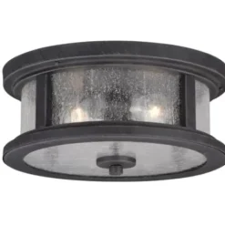 * Outdoor Lighting|Brand New Patriot Lighting® Cumberland Rust Iron 2-Light Outdoor Flush Mount Light