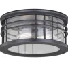 * Outdoor Lighting|Brand New Patriot Lighting® Wrightwood Vintage Black 2-Light Outdoor Flush Mount Light