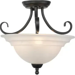 * Indoor Lighting|Brand New Patriot Lighting® Babylon Oil Burnished Bronze Semi-Flush Mount Ceiling Light