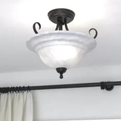* Indoor Lighting|Brand New Patriot Lighting® Babylon Oil Burnished Bronze Semi-Flush Mount Ceiling Light