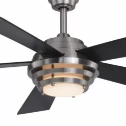 * Ceiling Fans|Brand New Patriot Lighting™ Kyoto 52″ Brushed Nickel Indoor Integrated Led Ceiling Fan