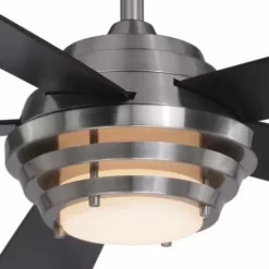 * Ceiling Fans|Brand New Patriot Lighting™ Kyoto 52″ Brushed Nickel Indoor Integrated Led Ceiling Fan