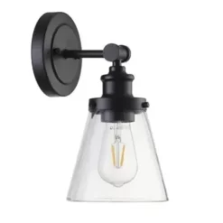 * Indoor Lighting|Brand New Patriot Lighting® Connell Matte Black 1-Light Vanity Light