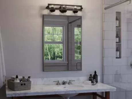 * Indoor Lighting|Brand New Patriot Lighting® Lizzie Matte Black 3-Light Vanity Light