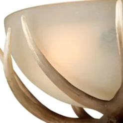 * Indoor Lighting|Brand New Patriot Lighting® Yoho Black Walnut Antler Semi-Flush Mount Ceiling Light