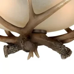 * Indoor Lighting|Brand New Patriot Lighting® Yoho Black Walnut Antler Semi-Flush Mount Ceiling Light