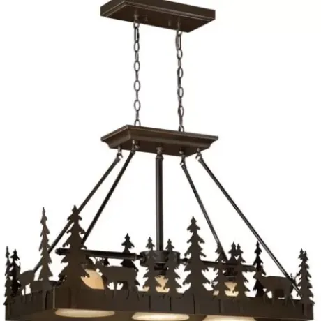 * Indoor Lighting|Brand New Patriot Lighting® Bryce Burnished Bronze 3 Light Island Light