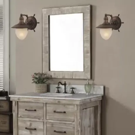 * Indoor Lighting|Budget Patriot Lighting® Anchors Antique Red 1-Light Vanity Light