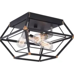 * Indoor Lighting|Budget Patriot Lighting® Bartlett Oil Rubbed Bronze 3 Light Flush Mount Ceiling Light